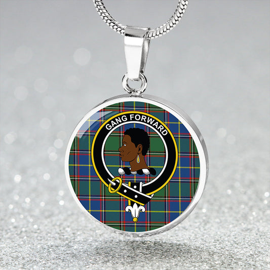 Stirling University of Tartan Modern Tartan Crest Circle Necklace