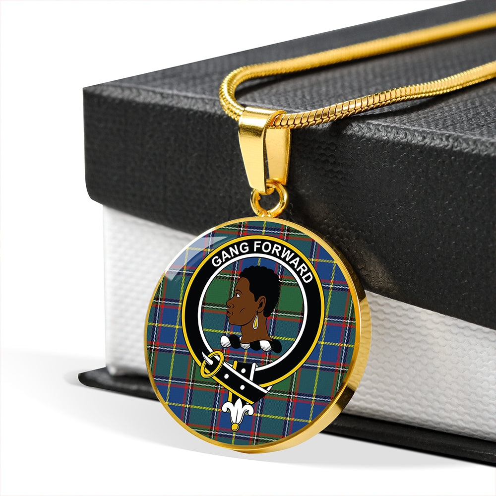 Stirling University of Tartan Modern Tartan Crest Circle Necklace