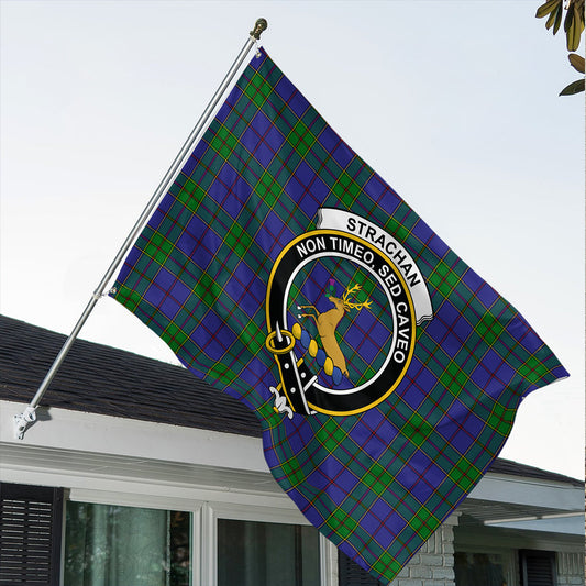 Strachan Tartan Classic Crest House Flag