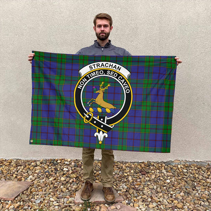 Strachan Tartan Classic Crest House Flag