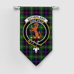 Sutherland Modern Tartan Crest Gonfalon