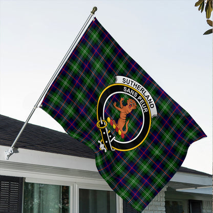 Sutherland Modern Tartan Classic Crest House Flag