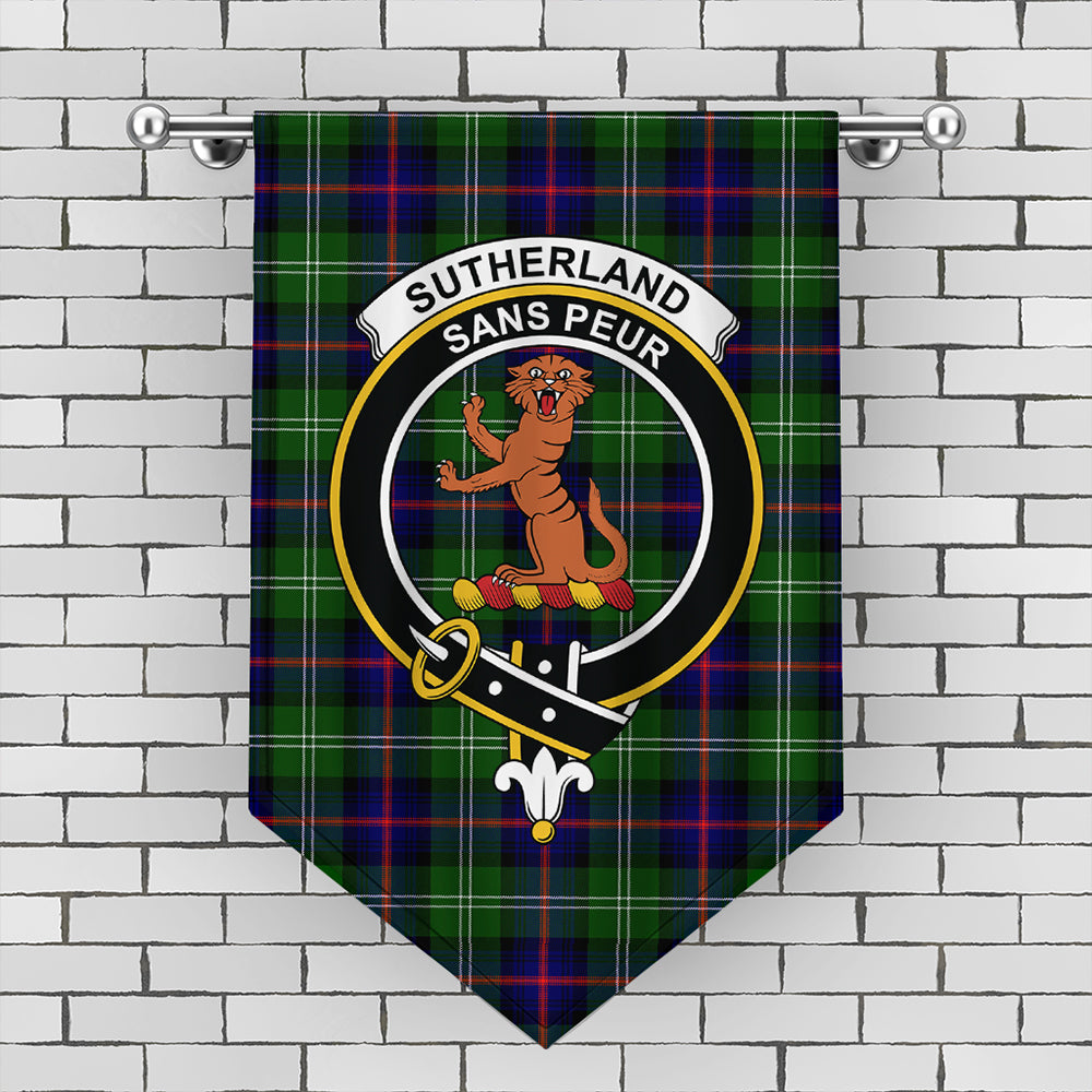 Sutherland Modern Tartan Crest Gonfalon