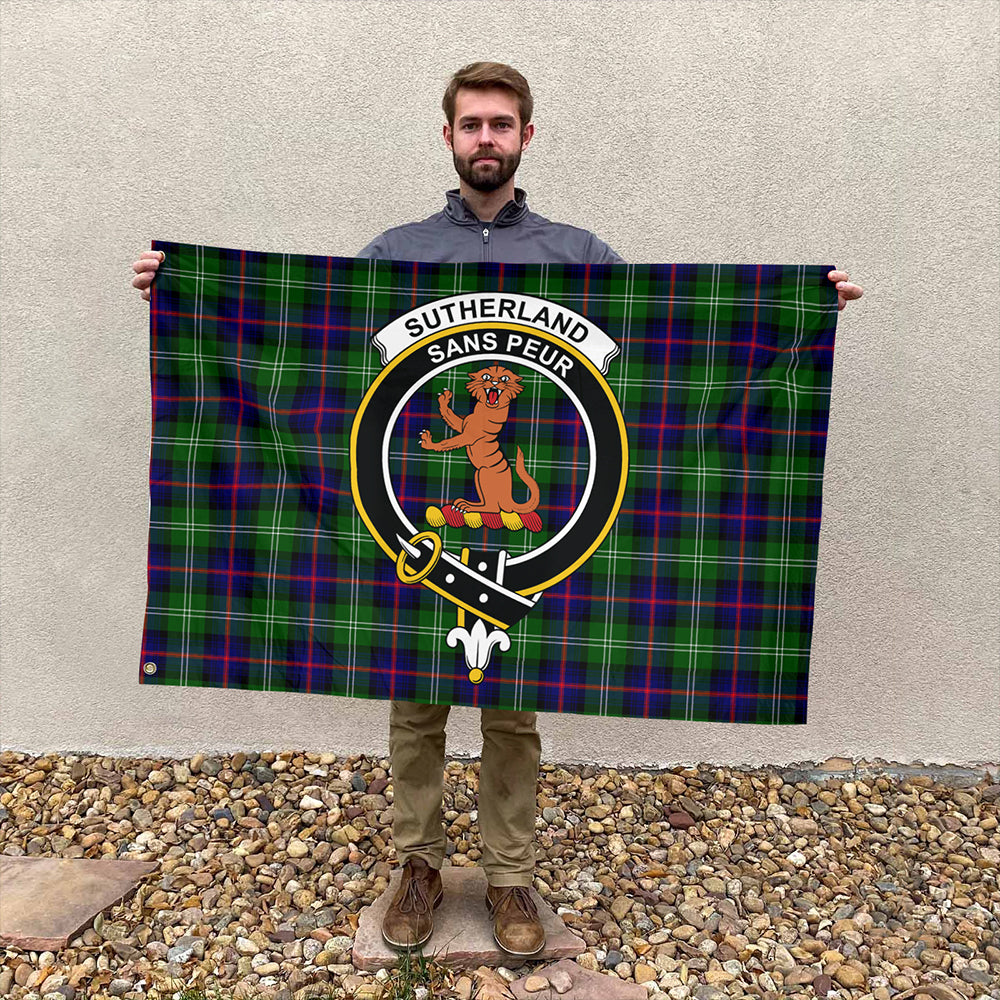 Sutherland Modern Tartan Classic Crest House Flag