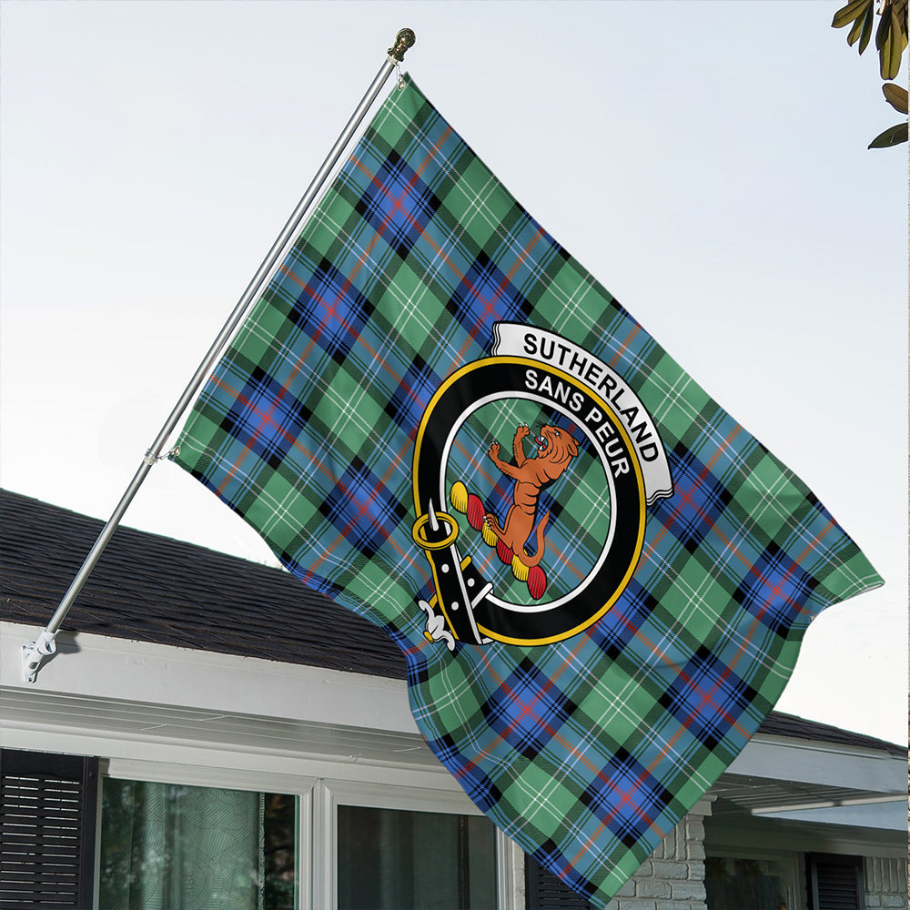 Sutherland Old Ancient Tartan Classic Crest House Flag