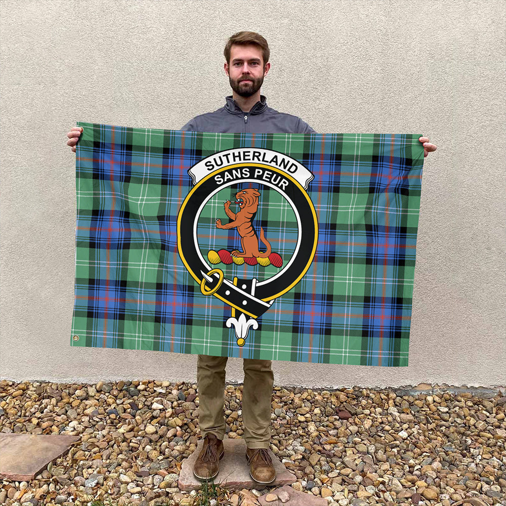 Sutherland Old Ancient Tartan Classic Crest House Flag