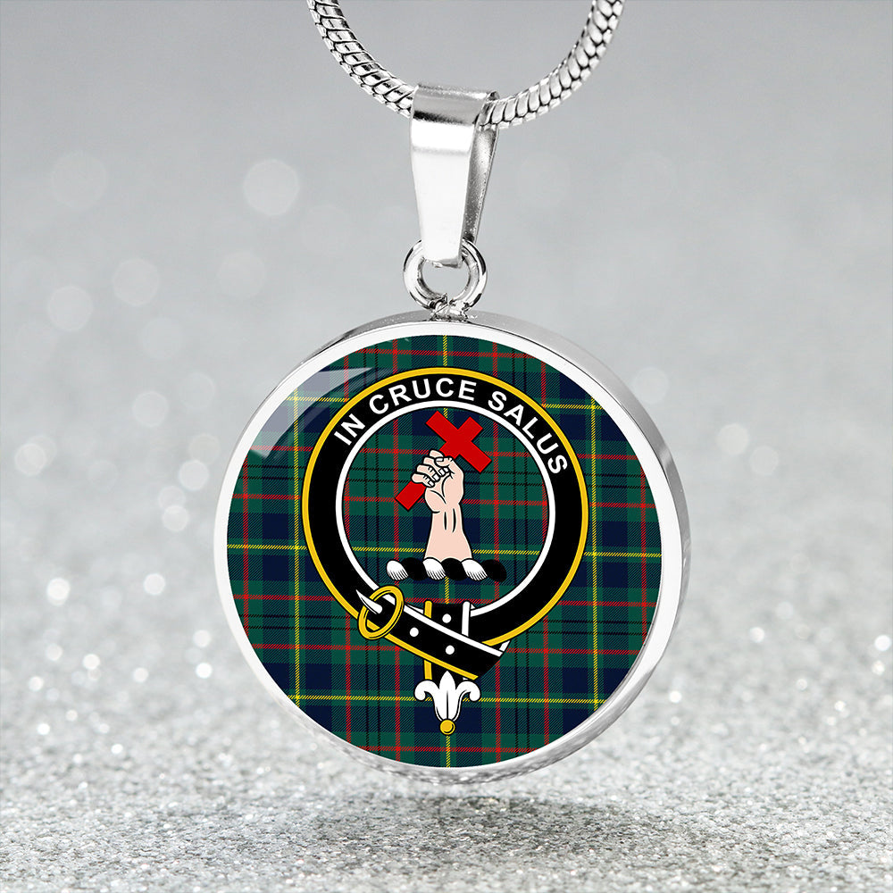 Taylor Modern Tartan Crest Circle Necklace