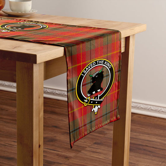 Turnbull Dress Weathered Tartan Crest Table Runner