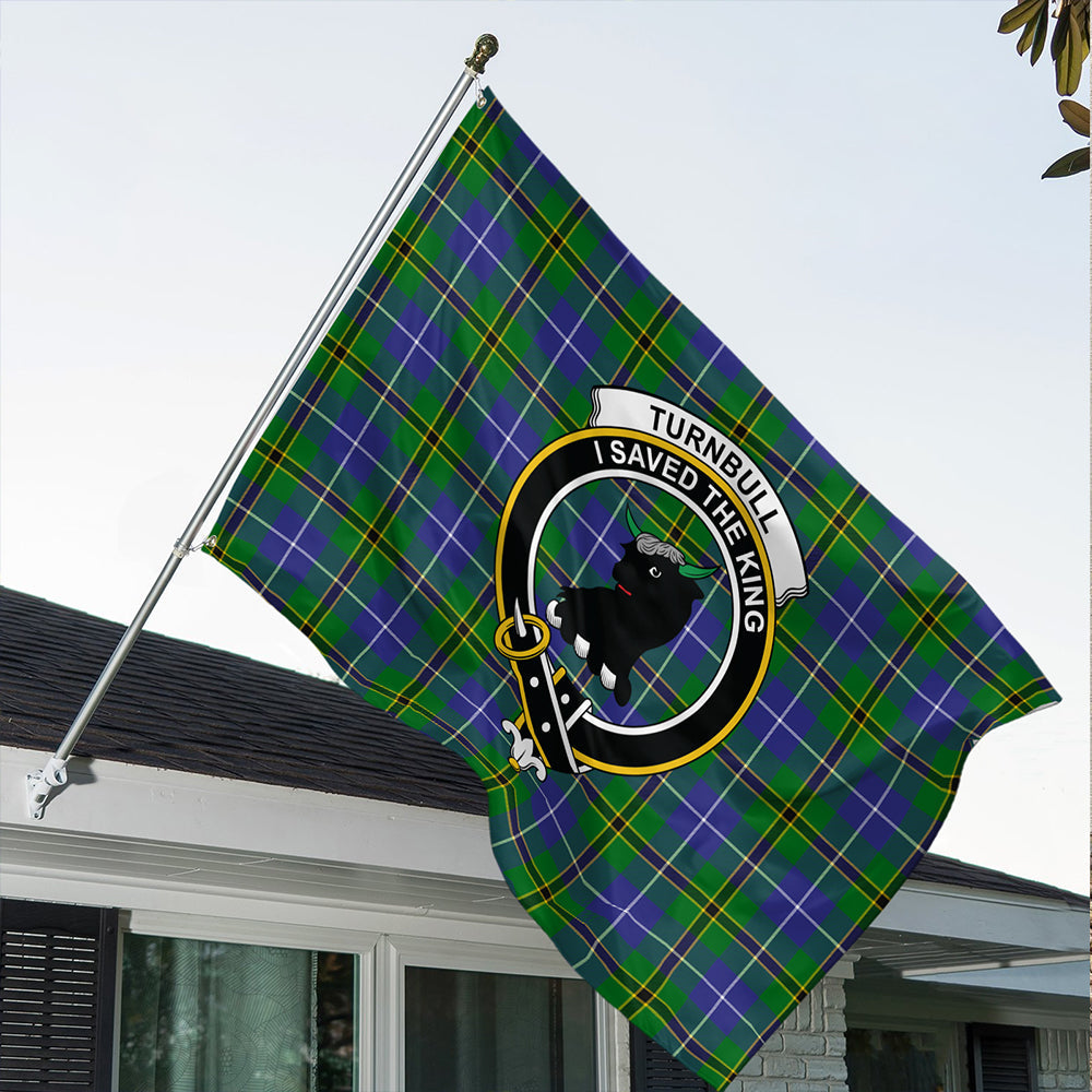 Turnbull Hunting Tartan Classic Crest House Flag