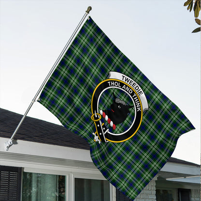 Tweedside District Tartan Classic Crest House Flag