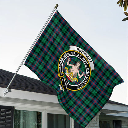 Urquhart Broad Red Ancient Tartan Classic Crest House Flag