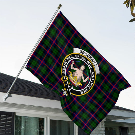 Urquhart Modern Tartan Classic Crest House Flag