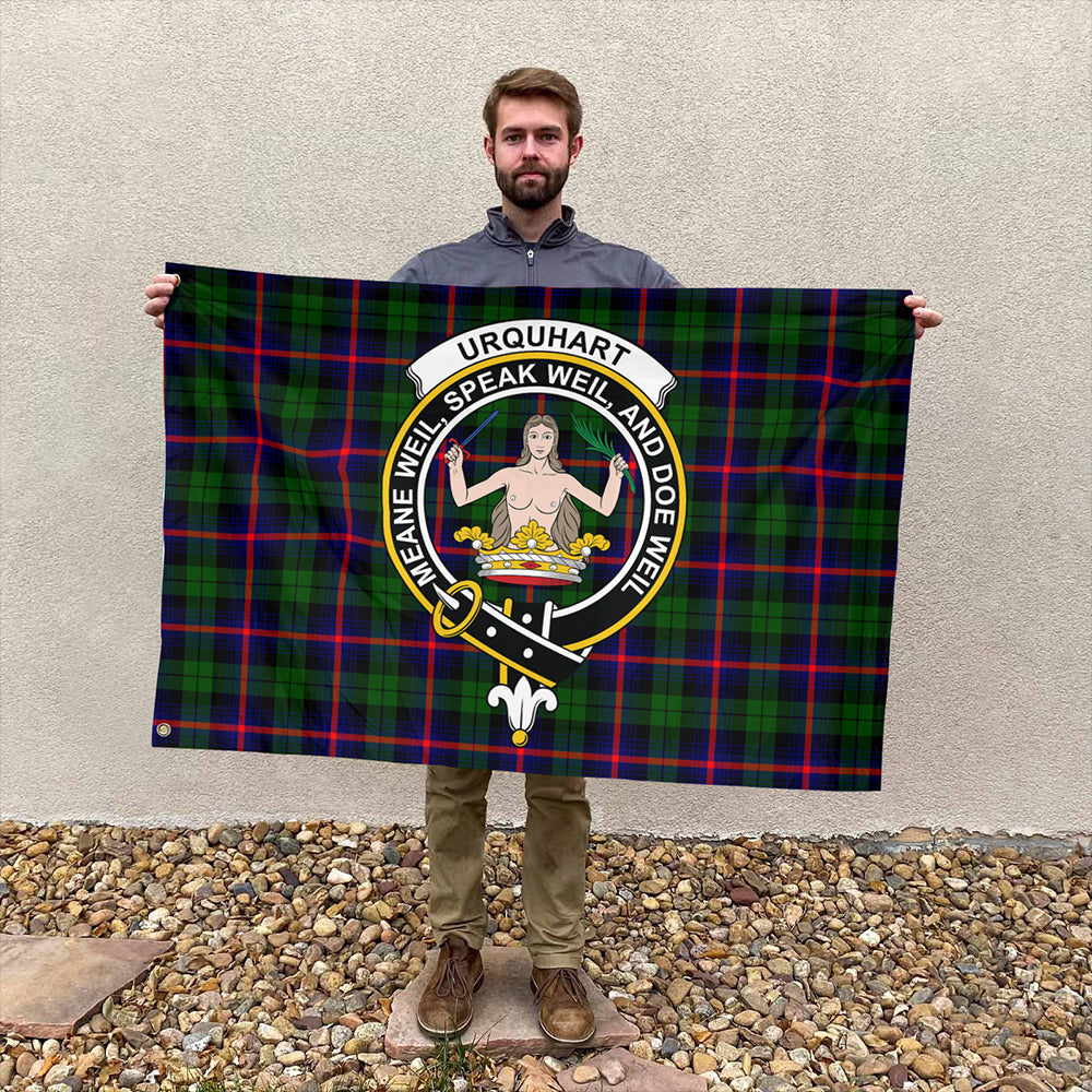 Urquhart Modern Tartan Classic Crest House Flag