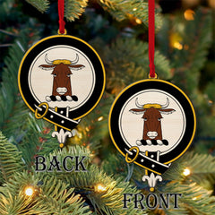 Veitch Tartan Crest Wood Acrylic Ornament