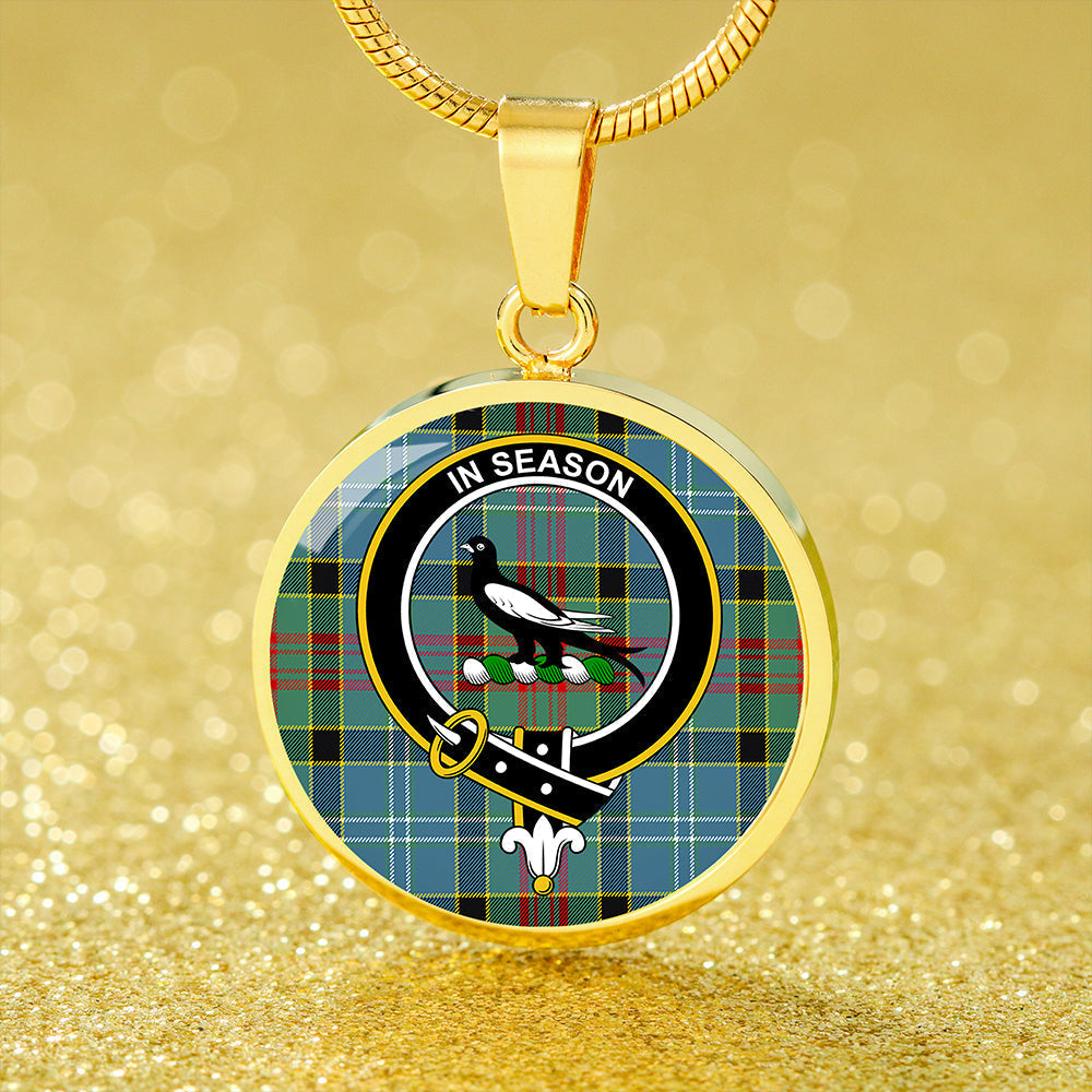 Walkinshaw Tartan Crest Circle Necklace