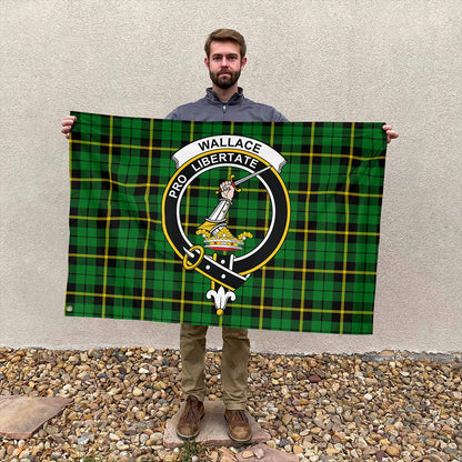 Wallace Hunting - Green Tartan Classic Crest House Flag