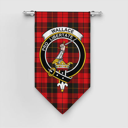 Wallace Weathered Tartan Crest Gonfalon