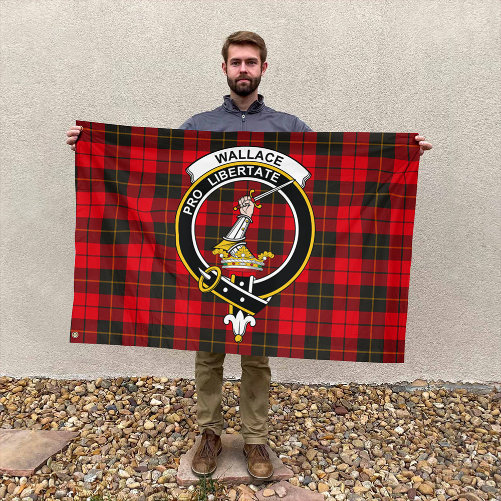 Wallace Weathered Tartan Classic Crest House Flag