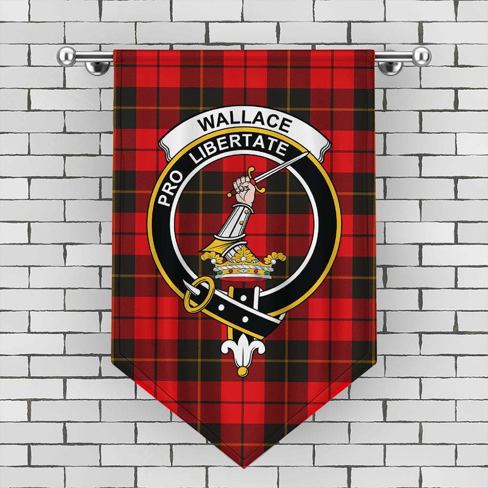 Wallace Weathered Tartan Crest Gonfalon