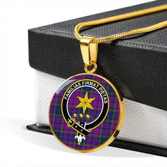 Wardlaw Modern Tartan Crest Circle Necklace