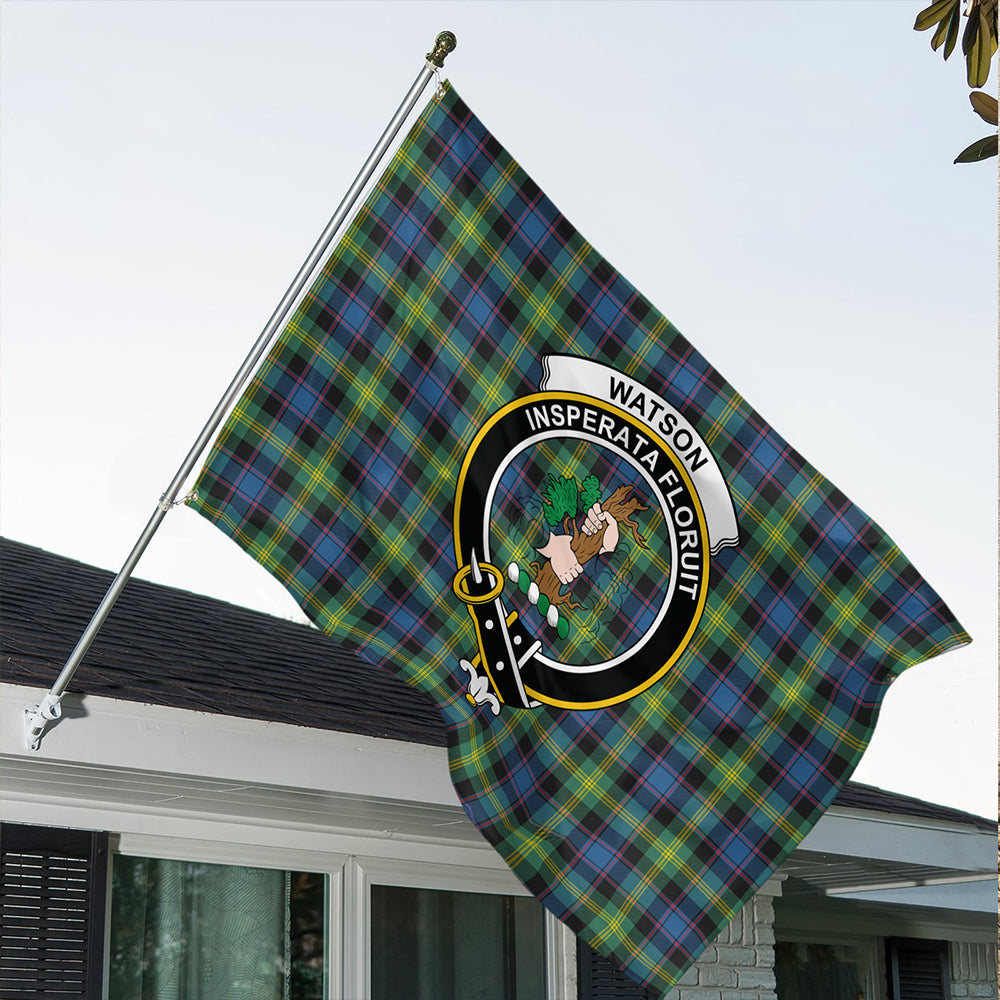 Watson Ancient Tartan Classic Crest House Flag