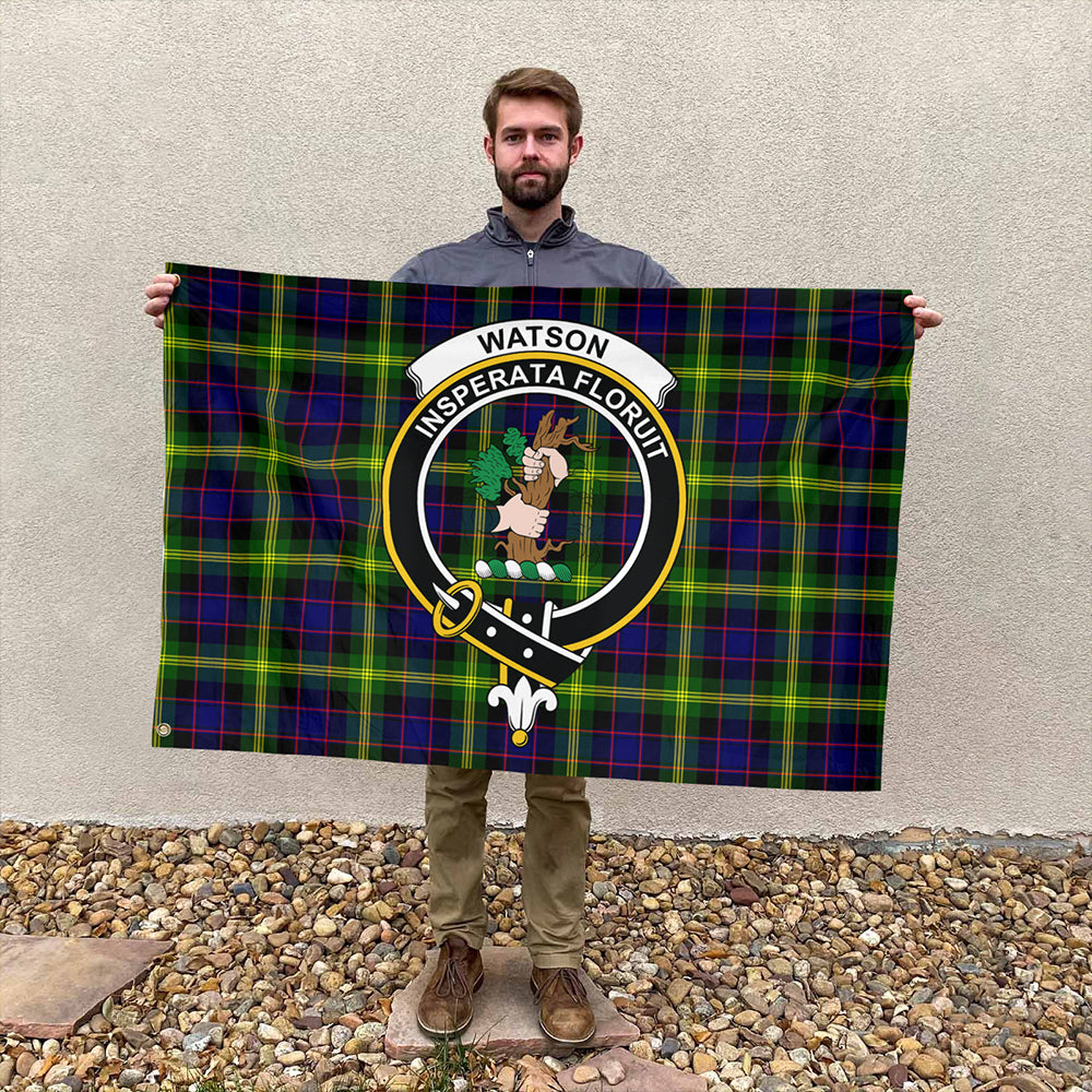 Watson Modern Tartan Classic Crest House Flag