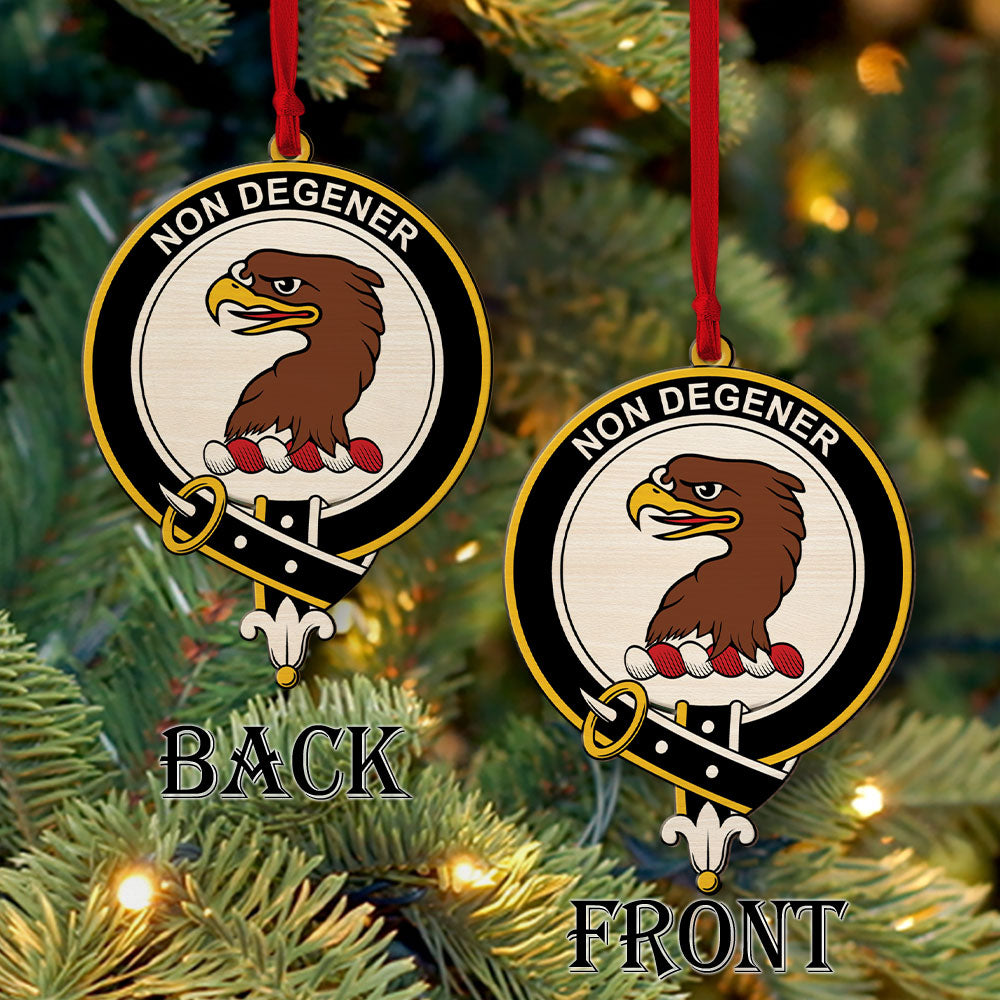 Wedderburn Tartan Crest Wood Acrylic Ornament