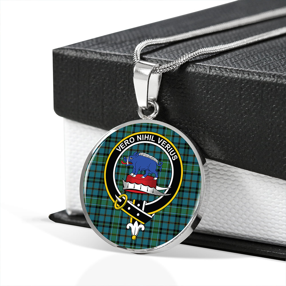 Weir Ancient Tartan Crest Circle Necklace