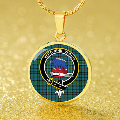 Weir Ancient Tartan Crest Circle Necklace