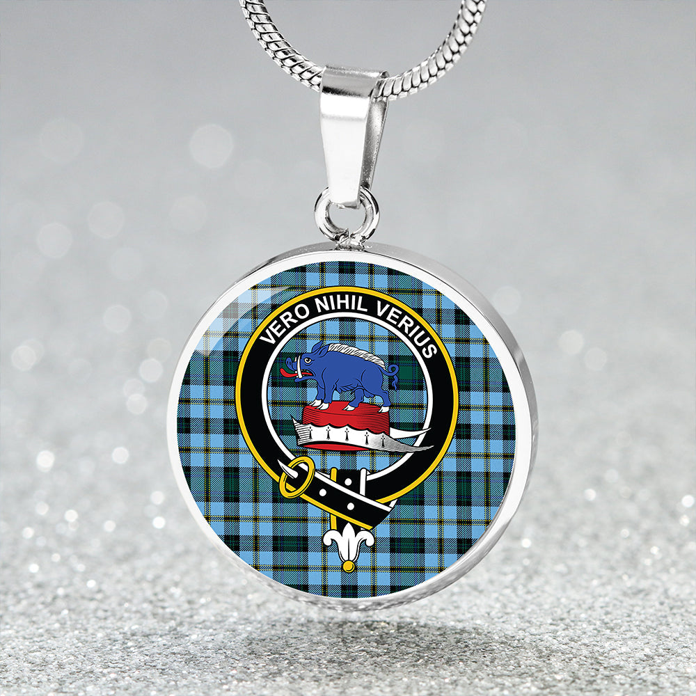 Weir Modern Tartan Crest Circle Necklace