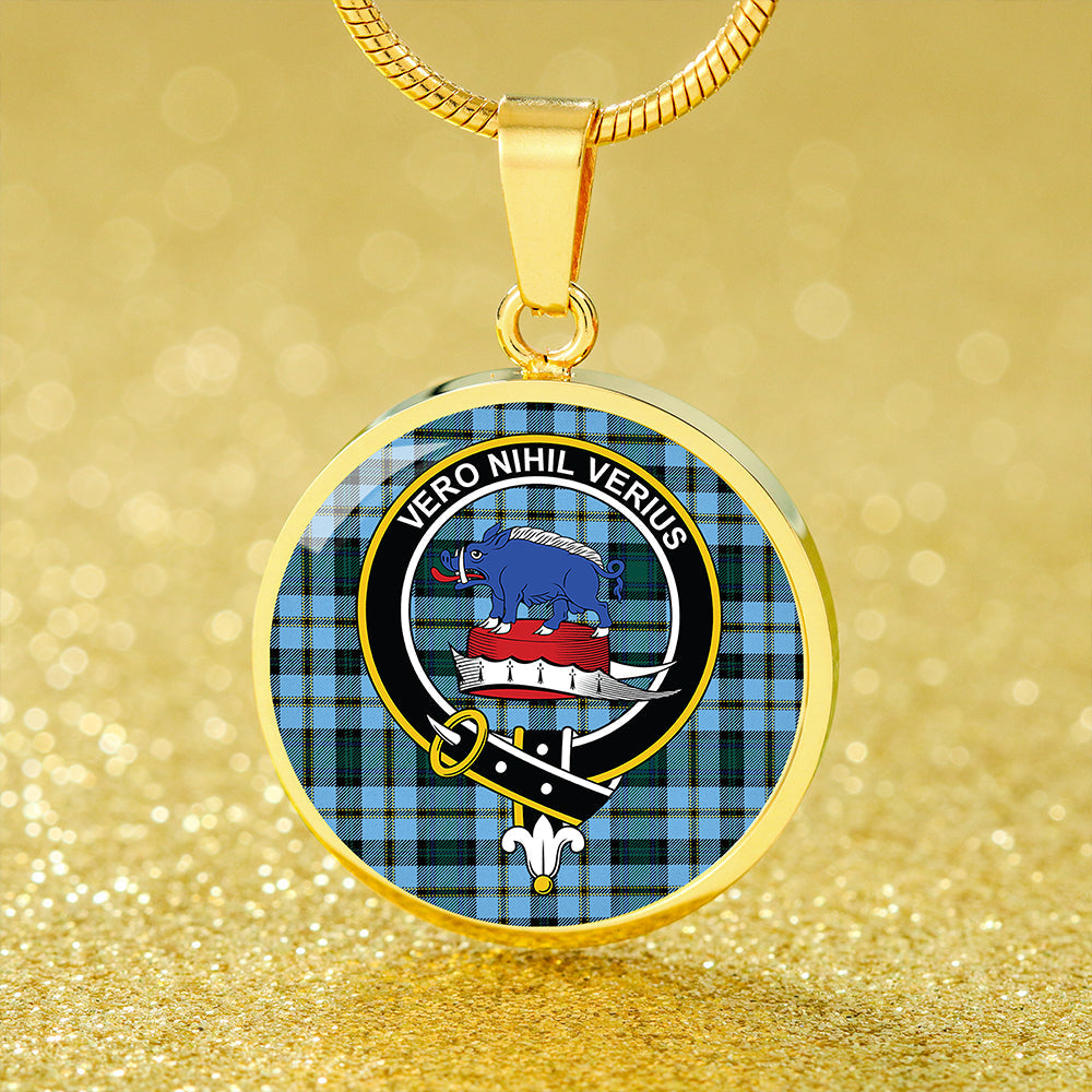 Weir Modern Tartan Crest Circle Necklace