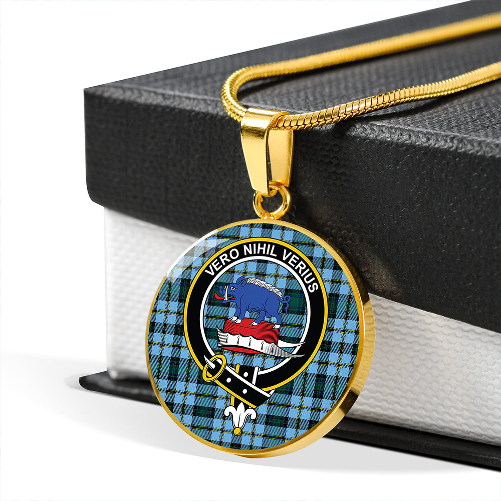 Weir Modern Tartan Crest Circle Necklace