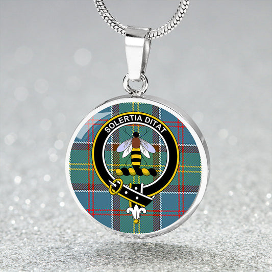 Whitelaw District Tartan Crest Circle Necklace