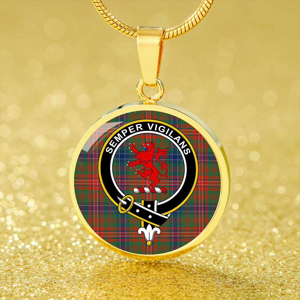 Wilson Janet Modern Tartan Crest Circle Necklace