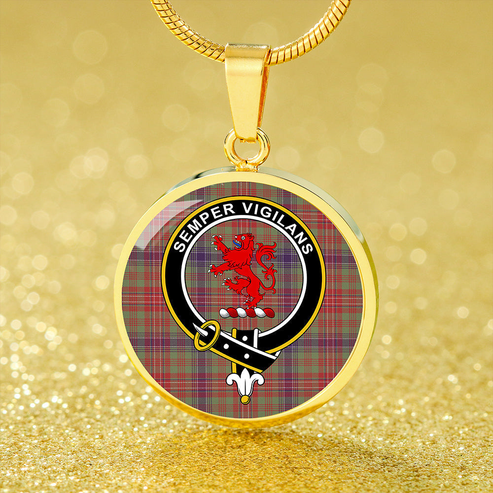 Wilson Janet Weathered Tartan Crest Circle Necklace