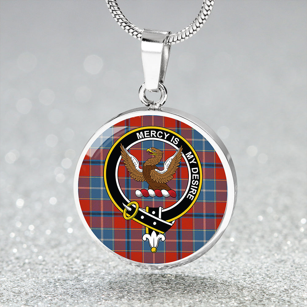 Wishart Dress Ancient Tartan Crest Circle Necklace