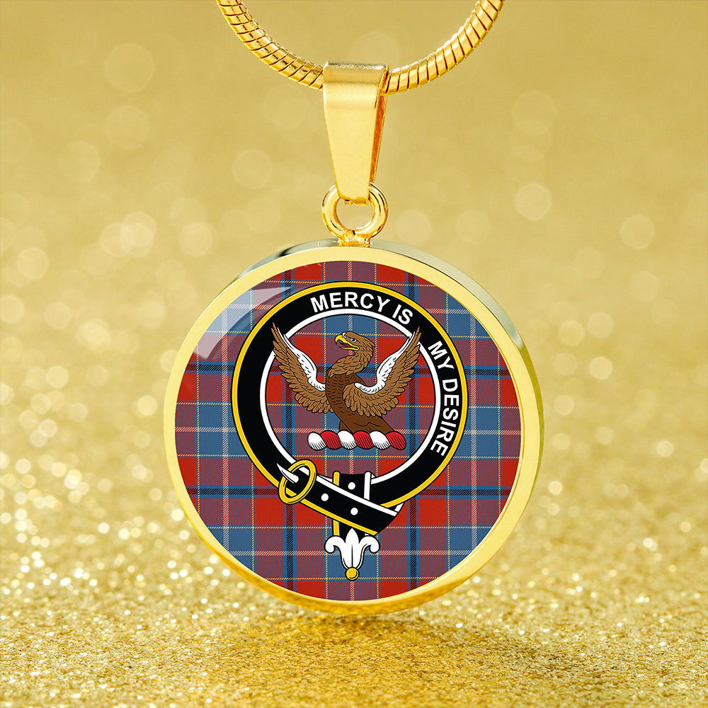 Wishart Dress Ancient Tartan Crest Circle Necklace