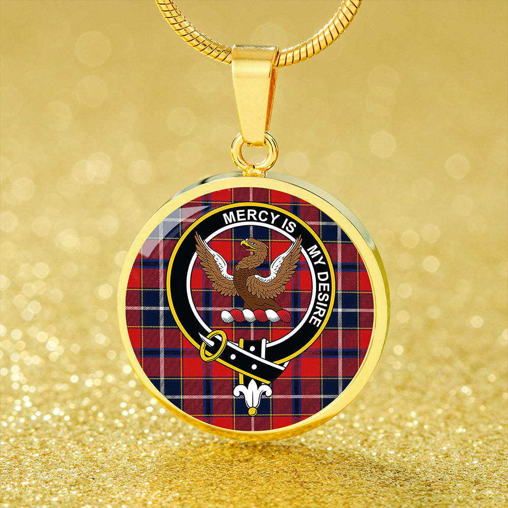 Wishart Dress Modern Tartan Crest Circle Necklace