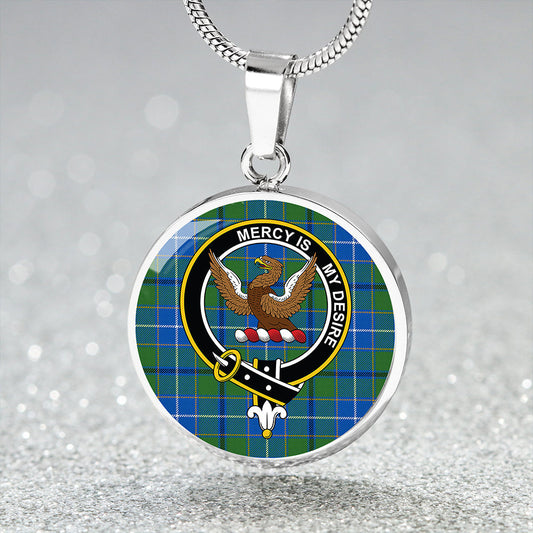 Wishart Hunting Ancient Tartan Crest Circle Necklace