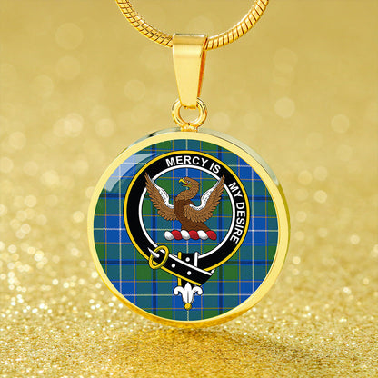 Wishart Hunting Ancient Tartan Crest Circle Necklace