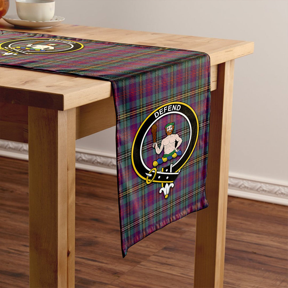 Wood Weathered Tartan Crest Table Runner