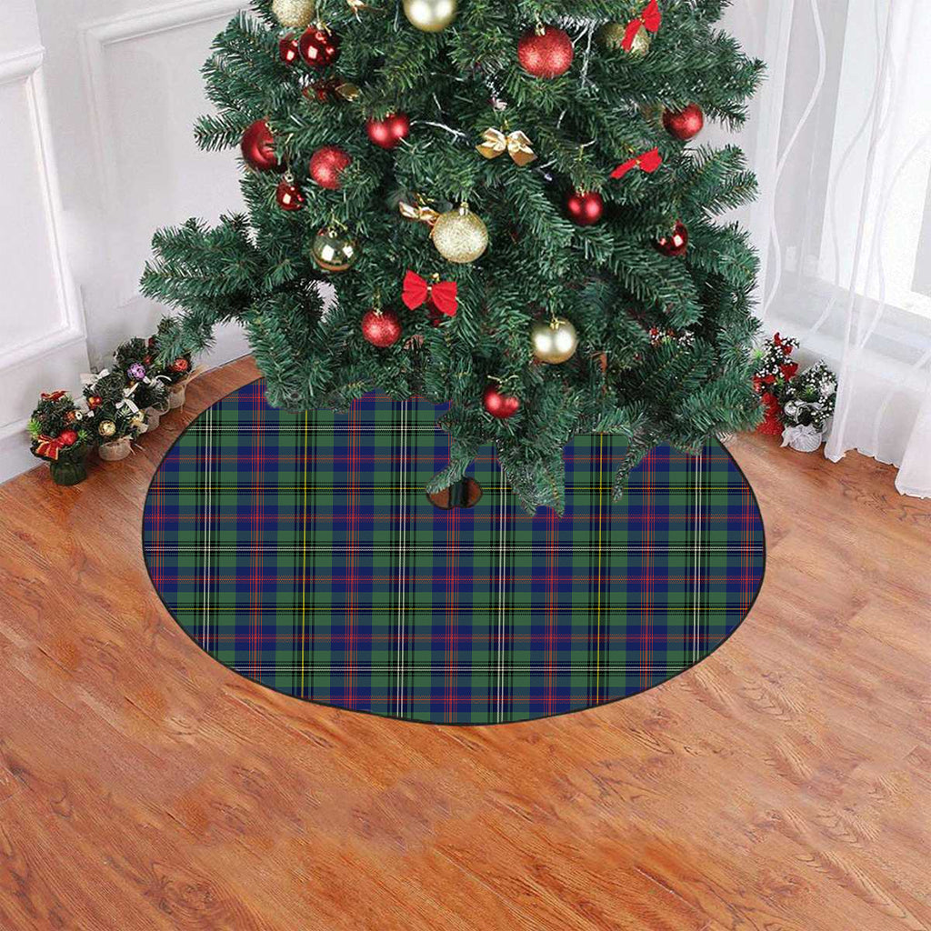 Wood Modern Tartan Plaid Christmas Tree Skirt