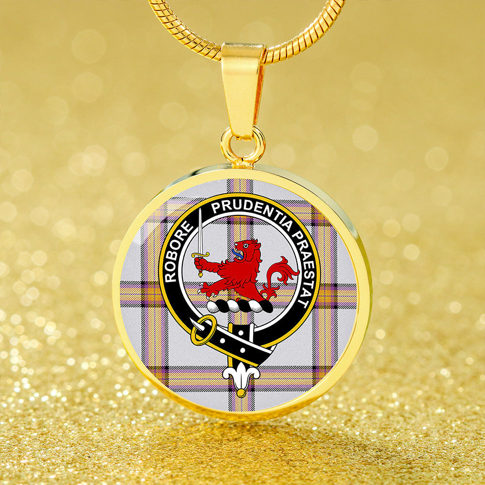 Young Christina Modern Tartan Crest Circle Necklace