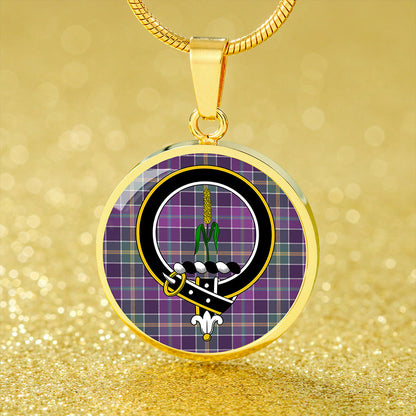 Yule Weathered Tartan Crest Circle Necklace