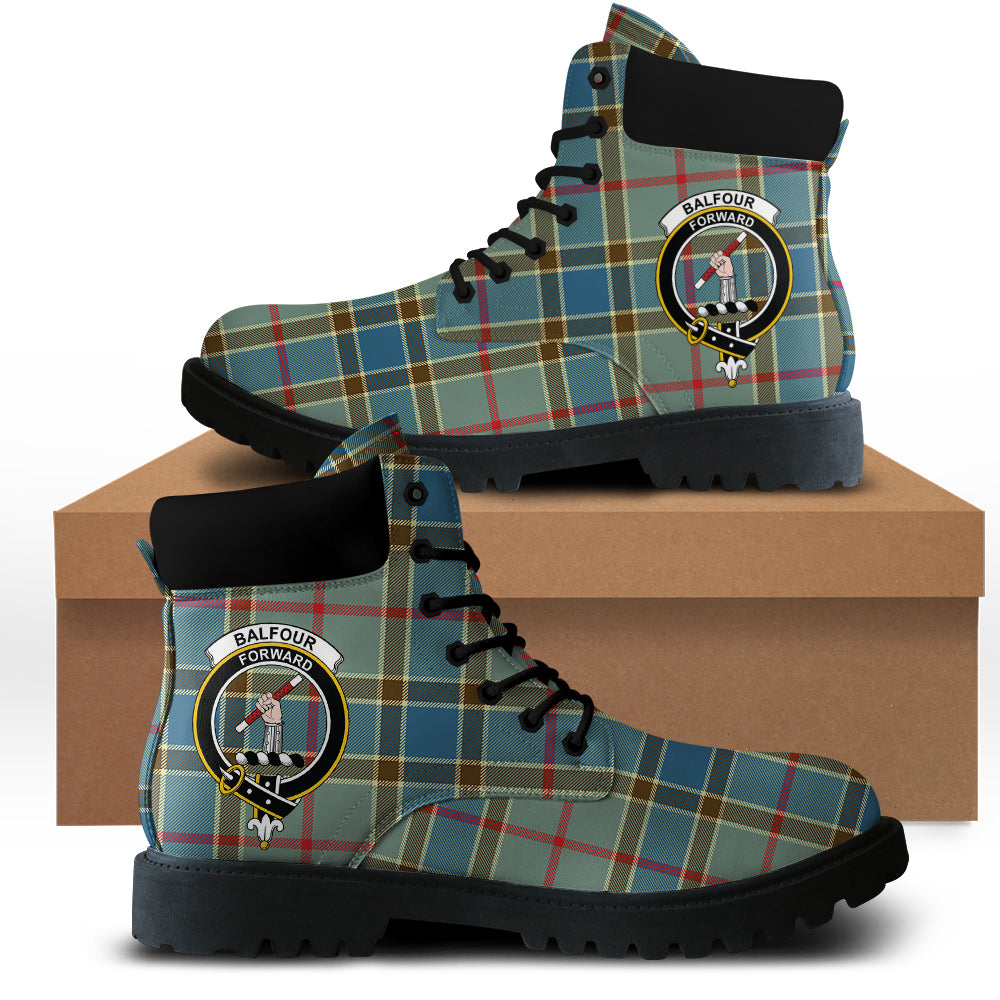 Balfour Blue Tartan Plaid All Season Boots