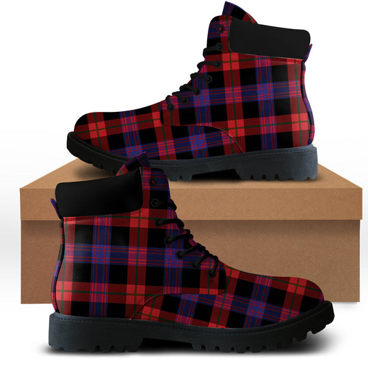 Broun Modern Tartan Plaid All Season Boots