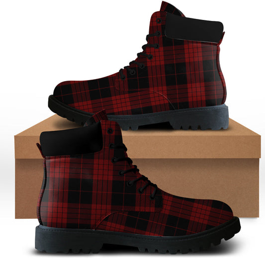 Cameron Black and Red Tartan Plaid All Season Boots