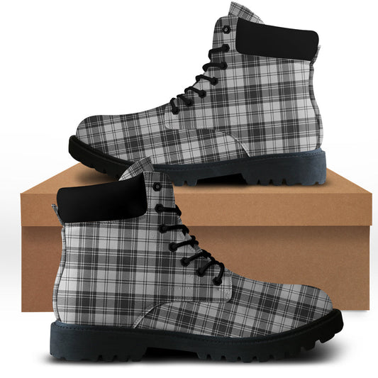 Douglas Grey Modern Tartan Plaid All Season Boots