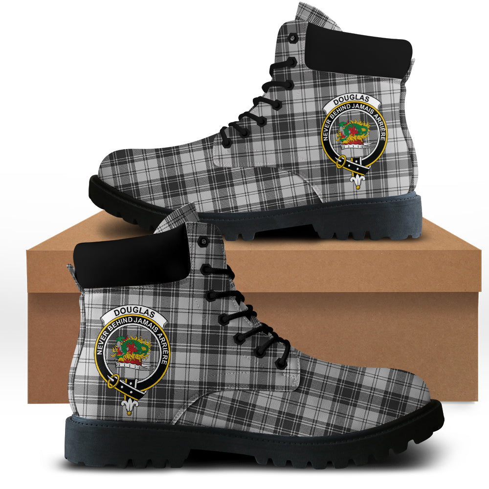 Douglas Grey Modern Tartan Plaid All Season Boots