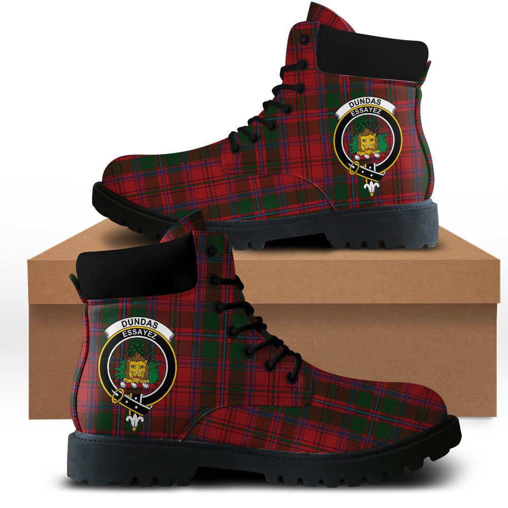 Dundas Red Tartan Plaid All Season Boots